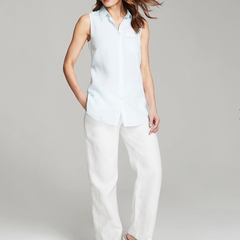 Chico’s No Iron Linen Top Sz 10